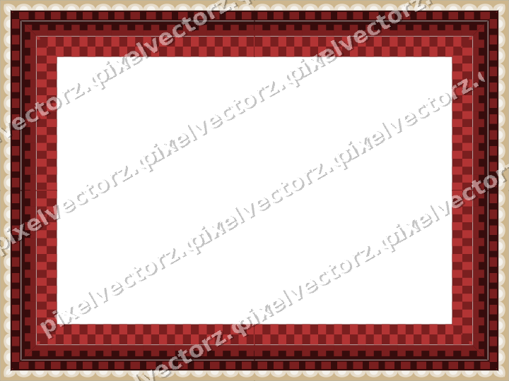 Decorative picture frame border in dark red and dark green with dentil