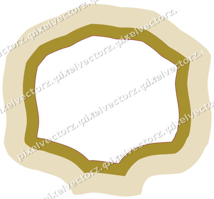 Decorative line art frame in dark pink and red with label plaque