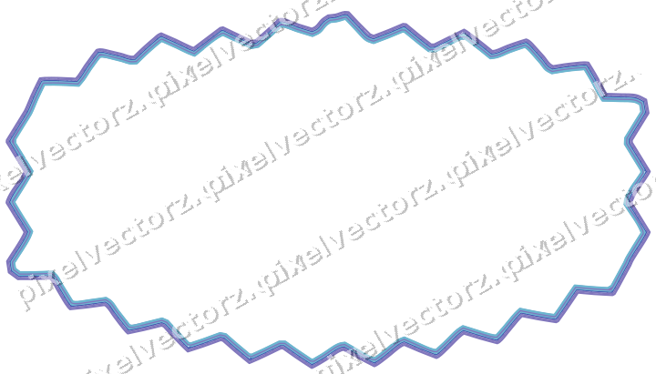 Decorative line art frame in blue and cyan with label plaque