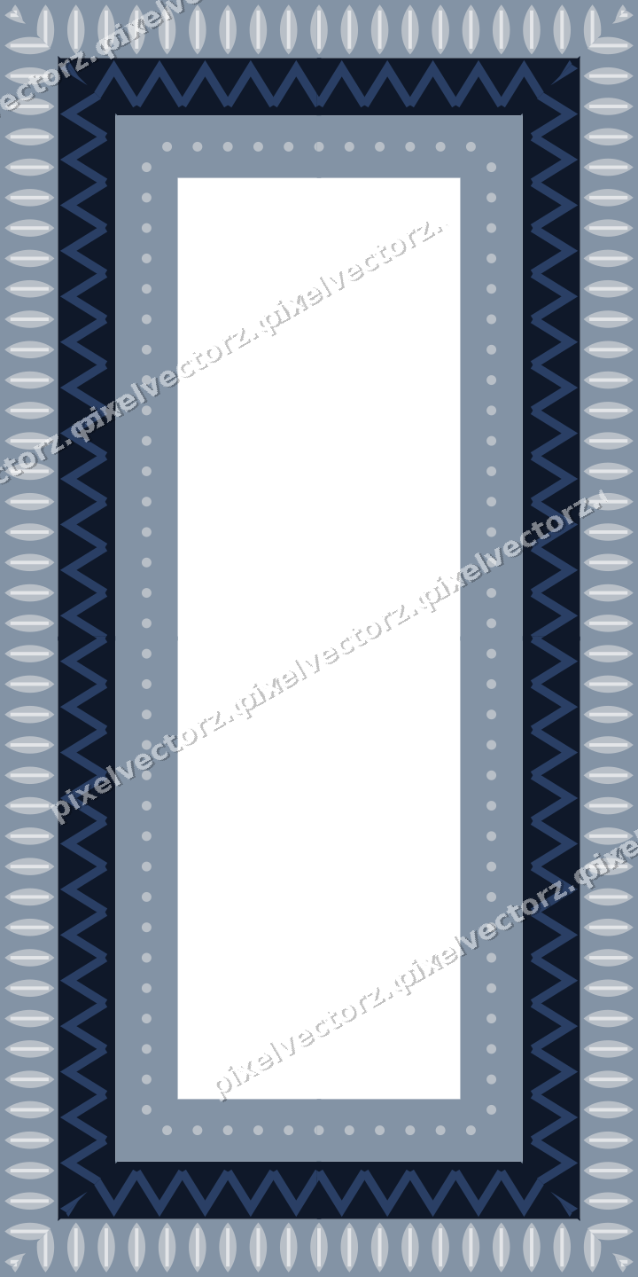 Decorative picture frame border in dark blue with leaf moulding