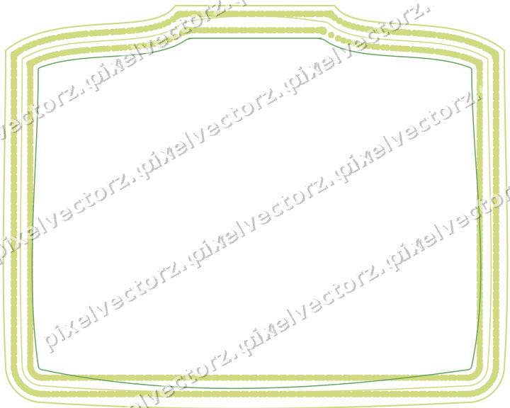 Decorative line art frame in lime and yellow with label plaque