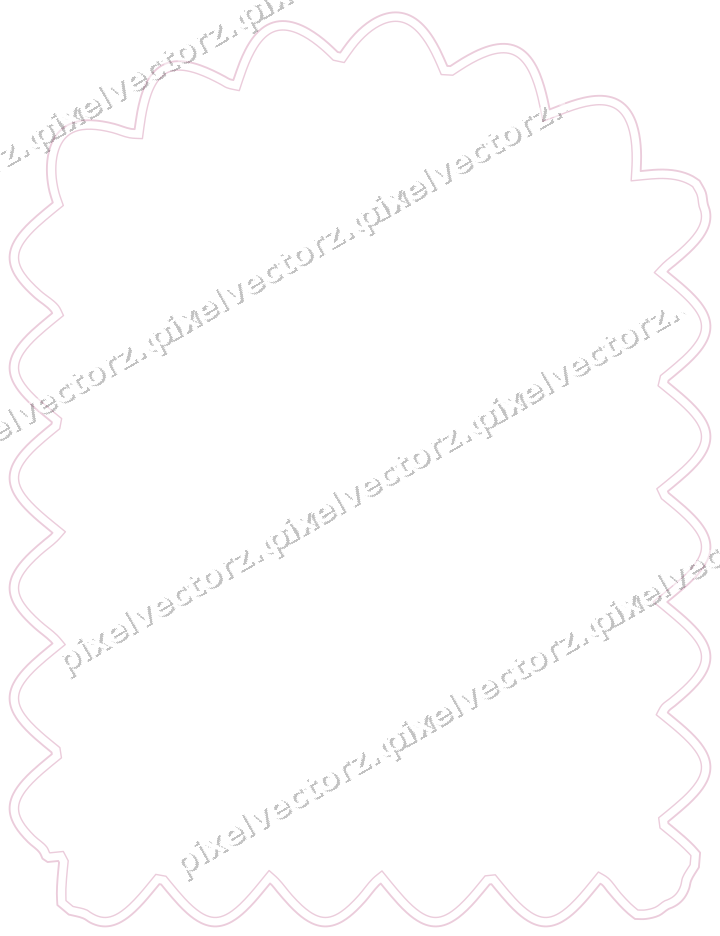 Decorative line art frame in pale pink and pale red with label plaque