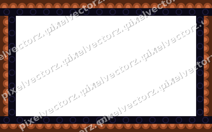 Decorative picture frame border in orange and blue with scale band