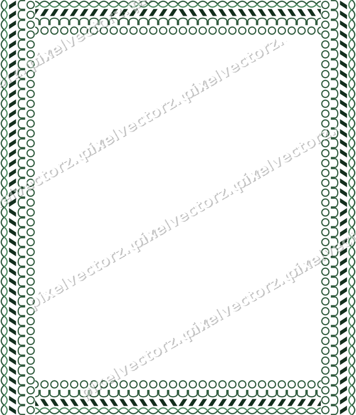 Decorative picture frame border in dark green and amber with guilloche
