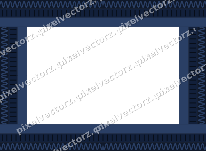 Decorative picture frame border in dark blue and white with wave band