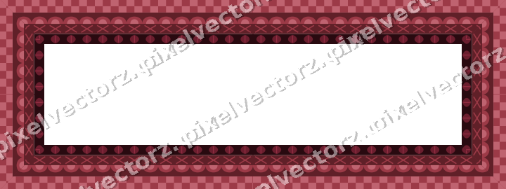 Decorative picture frame border in dark pink and red with cross band