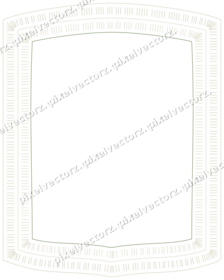 Decorative line art frame in dark magenta and lime with label plaque