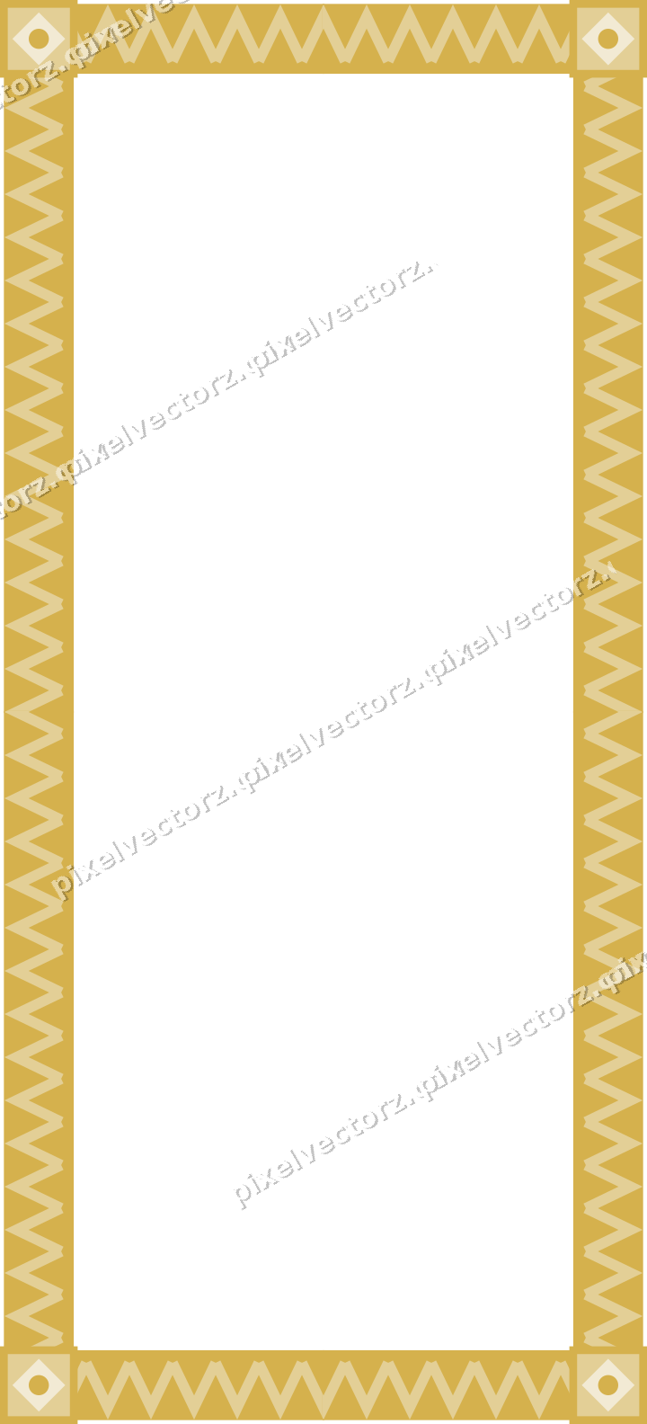Decorative picture frame border in red and orange with zigzag