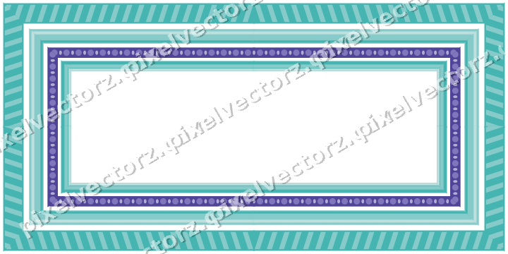 Decorative picture frame border in blue and cyan with bead and reel
