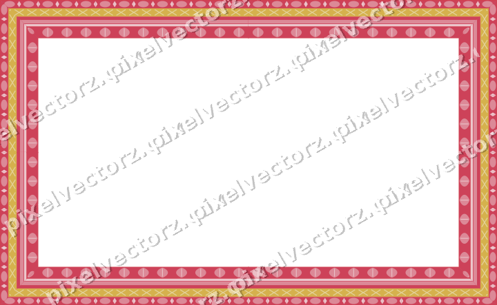 Decorative picture frame border in red and orange with cross band