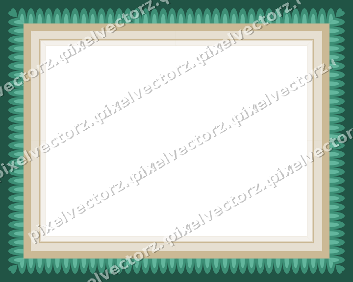 Decorative picture frame border in amber and green with scale band
