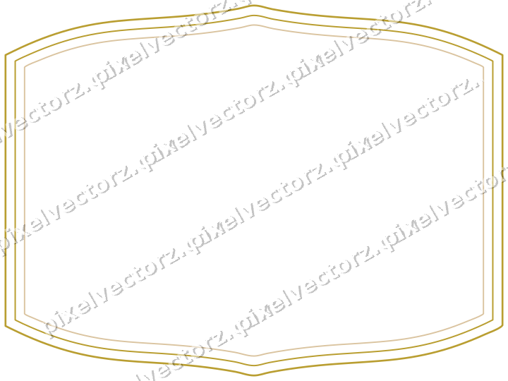Decorative line art frame in amber and pale orange with label plaque