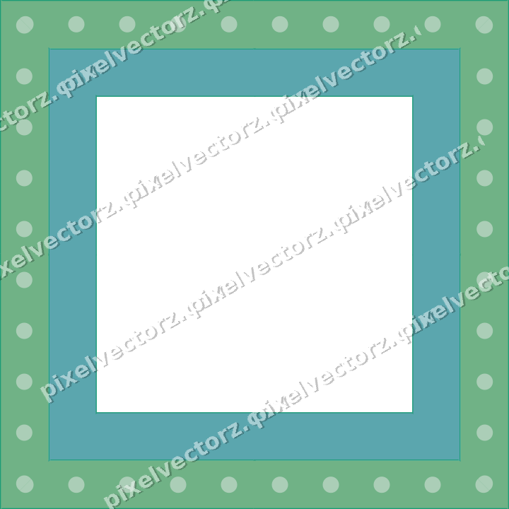 Decorative picture frame border in green and teal with dot row
