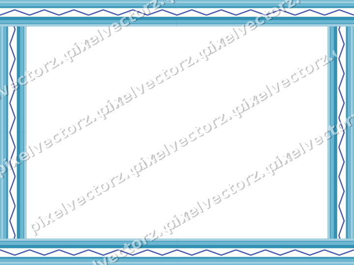 Decorative picture frame border in blue and cyan with zigzag