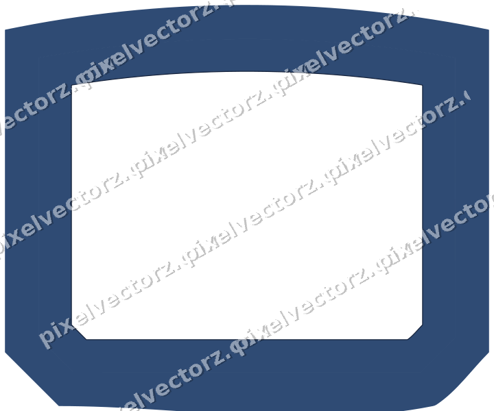 Decorative line art frame in dark blue and amber with label plaque