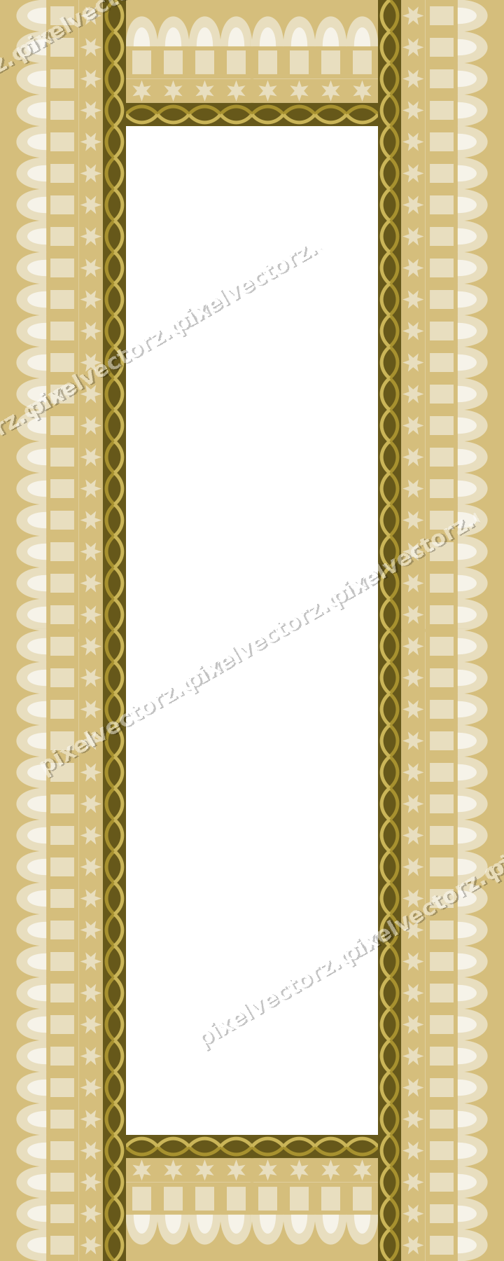 Decorative picture frame border in dark pink and red with star band