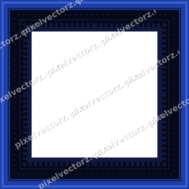 Decorative picture frame border in amber and blue with dot row