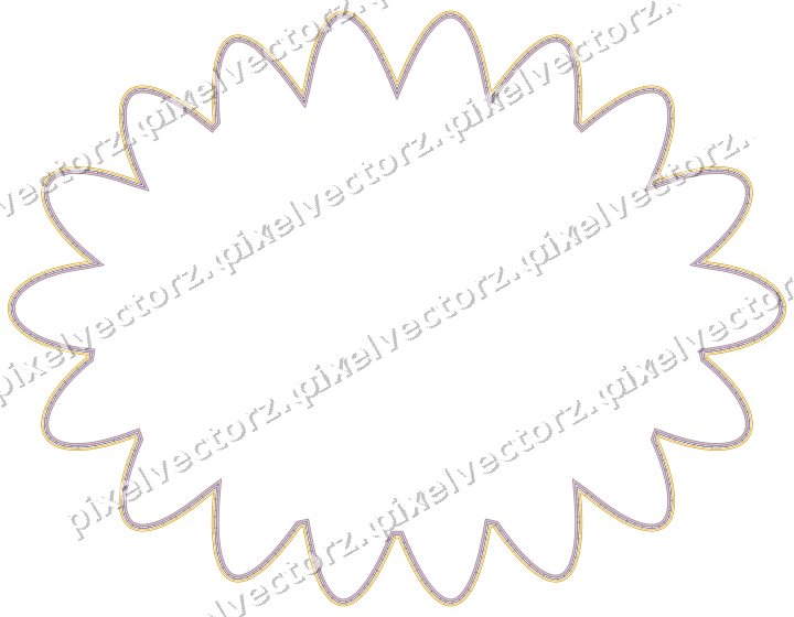 Decorative line art frame in amber and purple with oval
