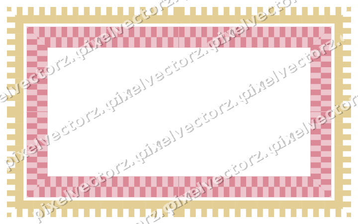 Decorative picture frame border in red and orange with step band