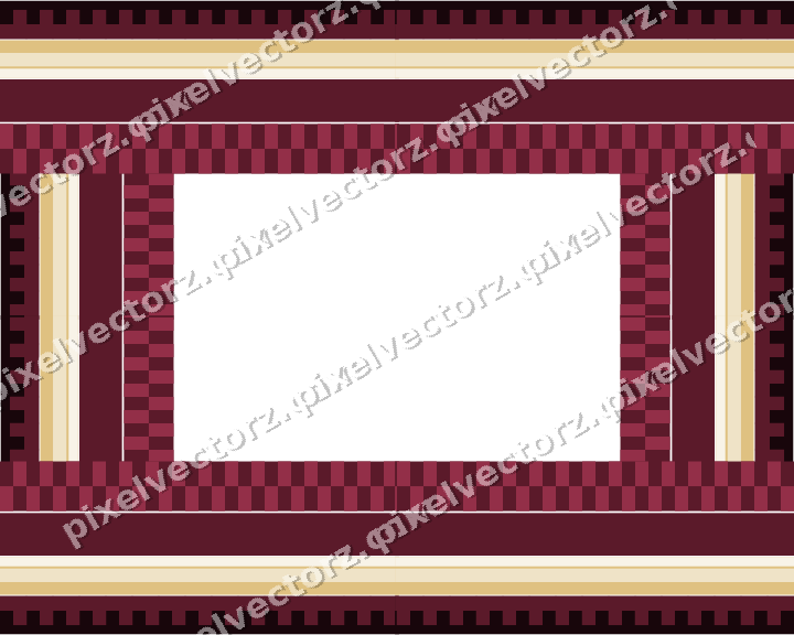 Decorative picture frame border in dark pink and amber with step band