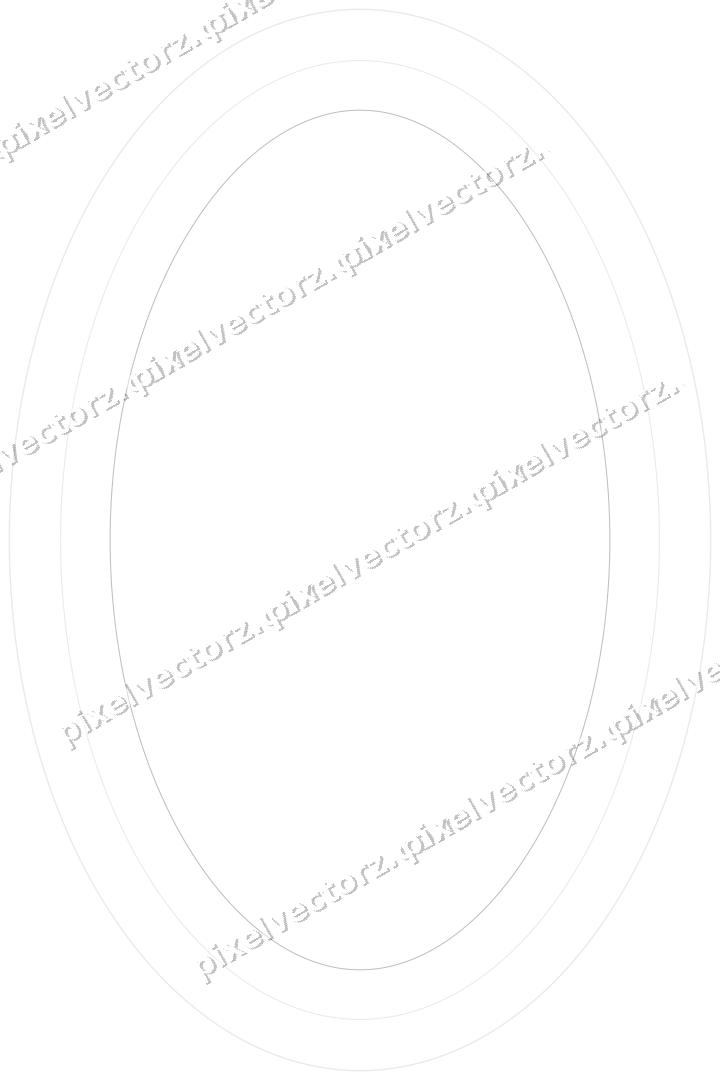 Decorative line art frame in dark blue and white with oval