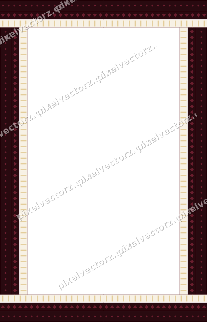 Decorative picture frame border in dark pink and red with star band
