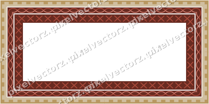 Decorative picture frame border in orange and amber with step band