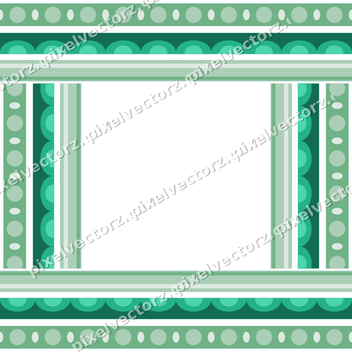 Decorative picture frame border in green and teal with scale band