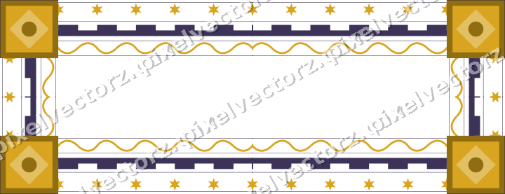 Decorative picture frame border in amber and purple with star band