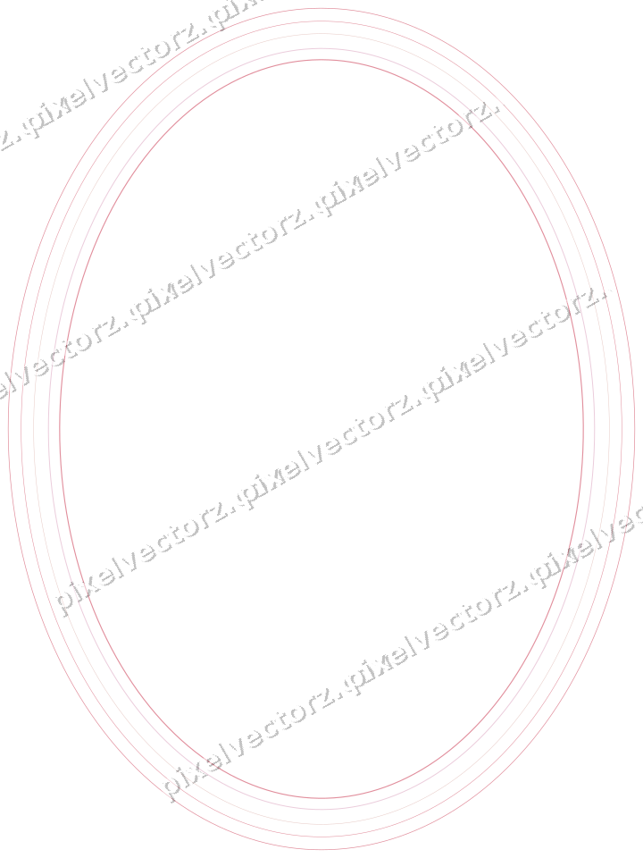 Decorative line art frame in pale pink and pale red with oval