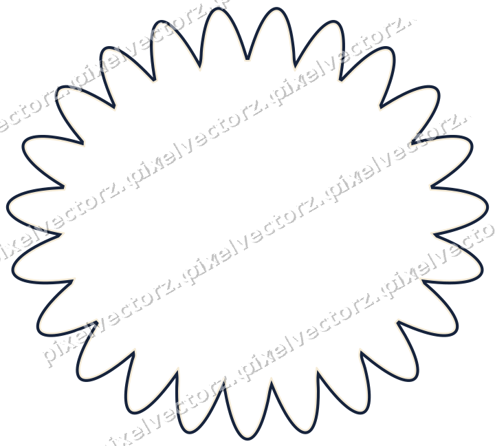 Decorative line art frame in dark blue and amber with oval