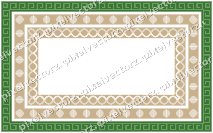 Decorative picture frame border in lime and yellow with greek key