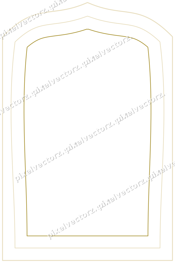 Decorative line art frame in dark pink and red with label plaque