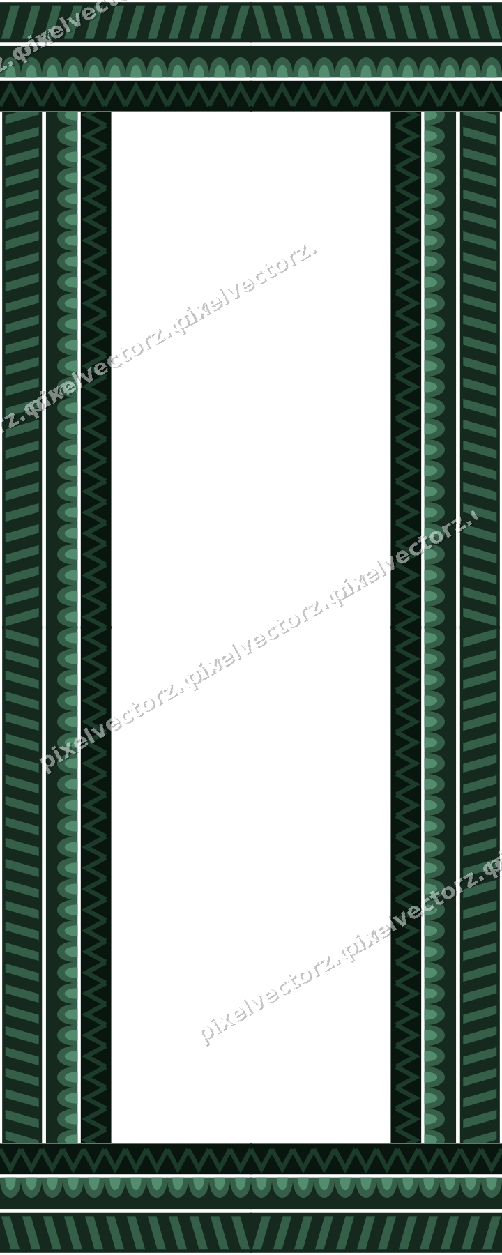 Decorative picture frame border in dark green with scale band