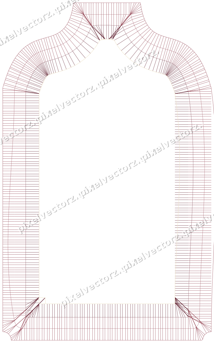 Decorative line art frame in dark pink and amber with label plaque