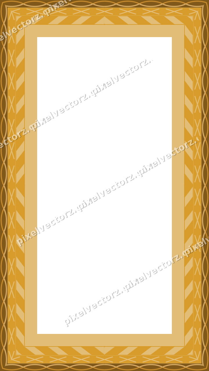 Decorative picture frame border in amber and dark teal with cross band