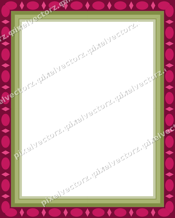 Decorative picture frame border in lime and pink with egg and dart