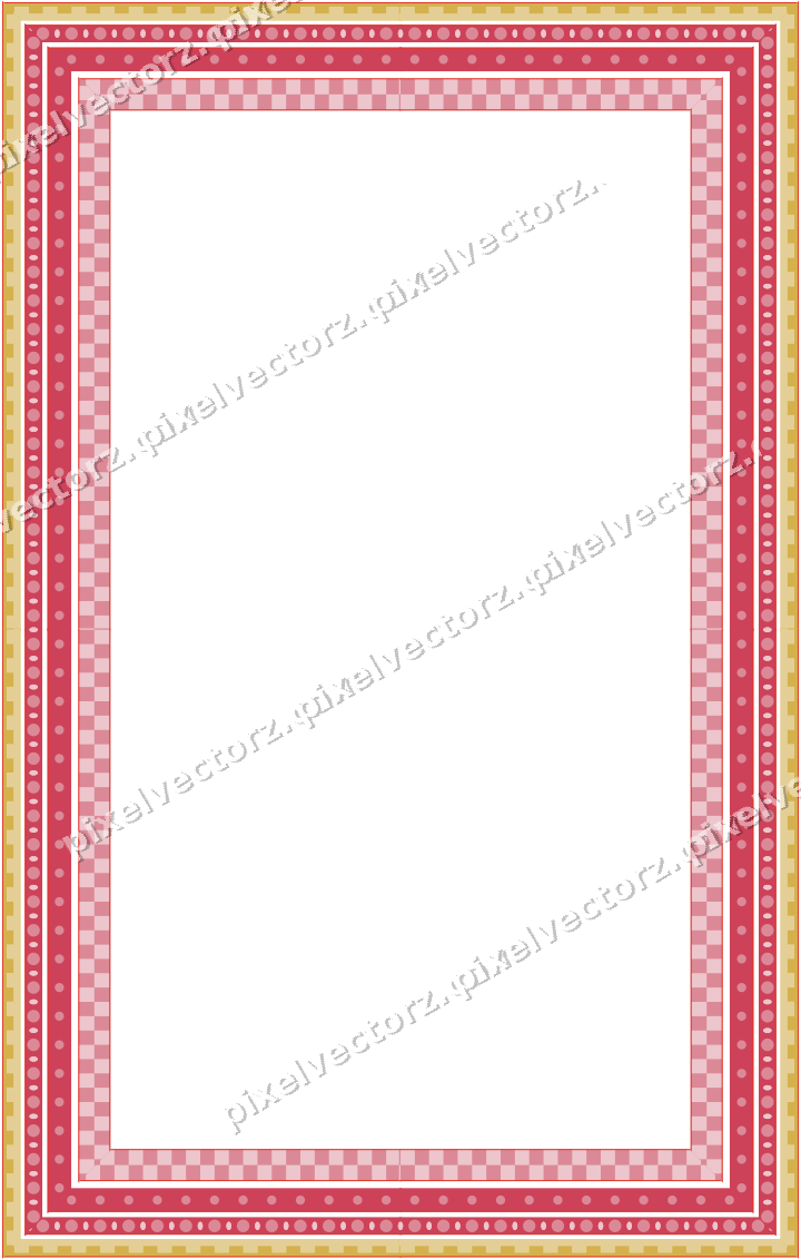 Decorative picture frame border in red and orange with step band