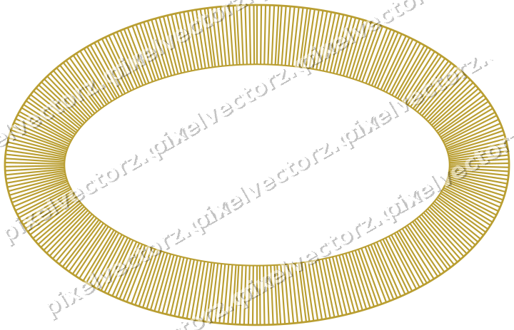 Decorative line art frame in amber and pale orange with oval