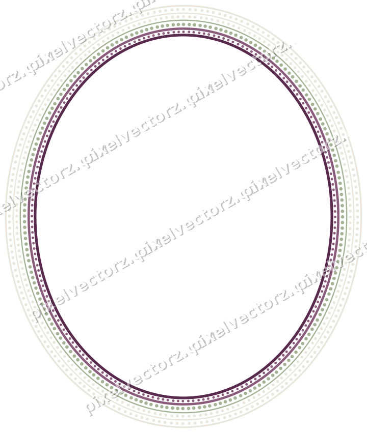 Decorative line art frame in dark magenta and lime with oval