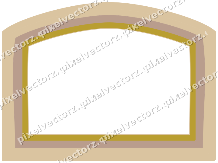 Decorative line art frame in amber and pale orange with label plaque