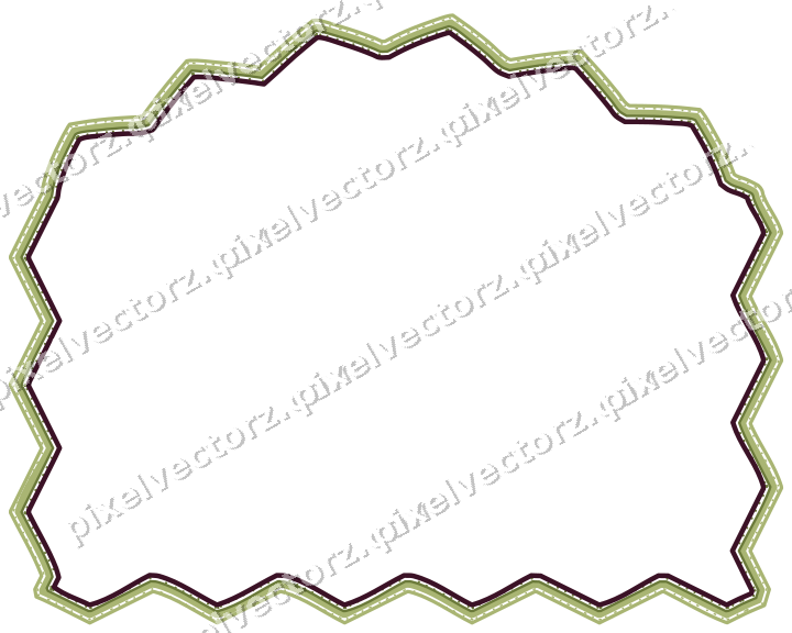 Decorative line art frame in lime and pink with label plaque