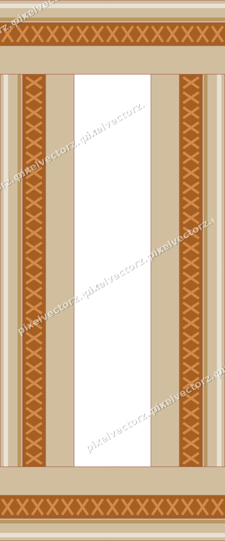 Decorative picture frame border in orange and amber with cross band
