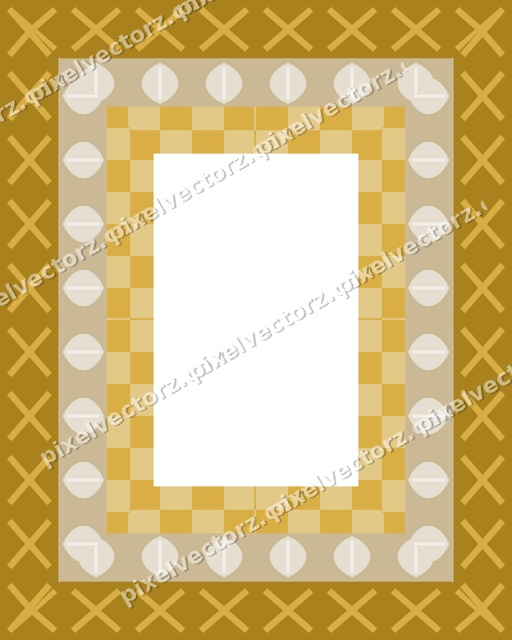 Decorative picture frame border in amber and green with leaf moulding