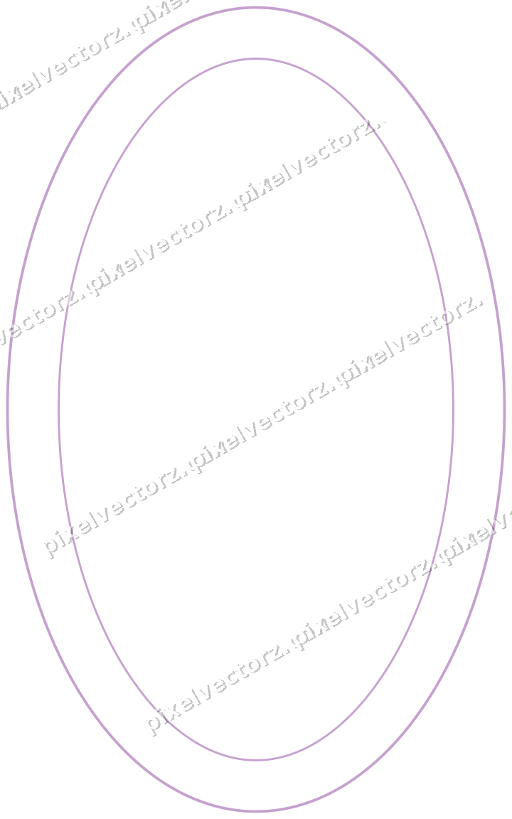 Decorative line art frame in purple and blue with oval
