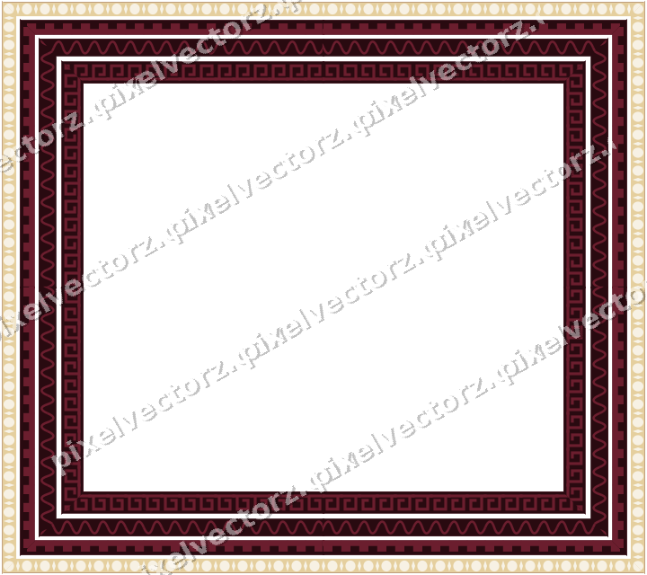 Decorative picture frame border in dark pink and red with step band