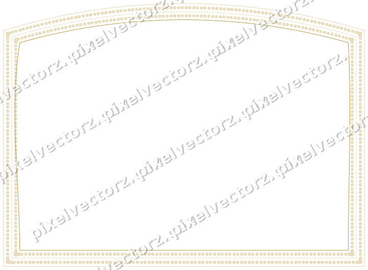Decorative line art frame in dark pink and red with label plaque
