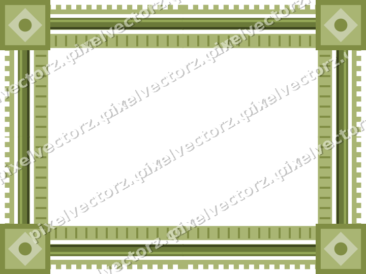Decorative picture frame border in lime and pink with step band