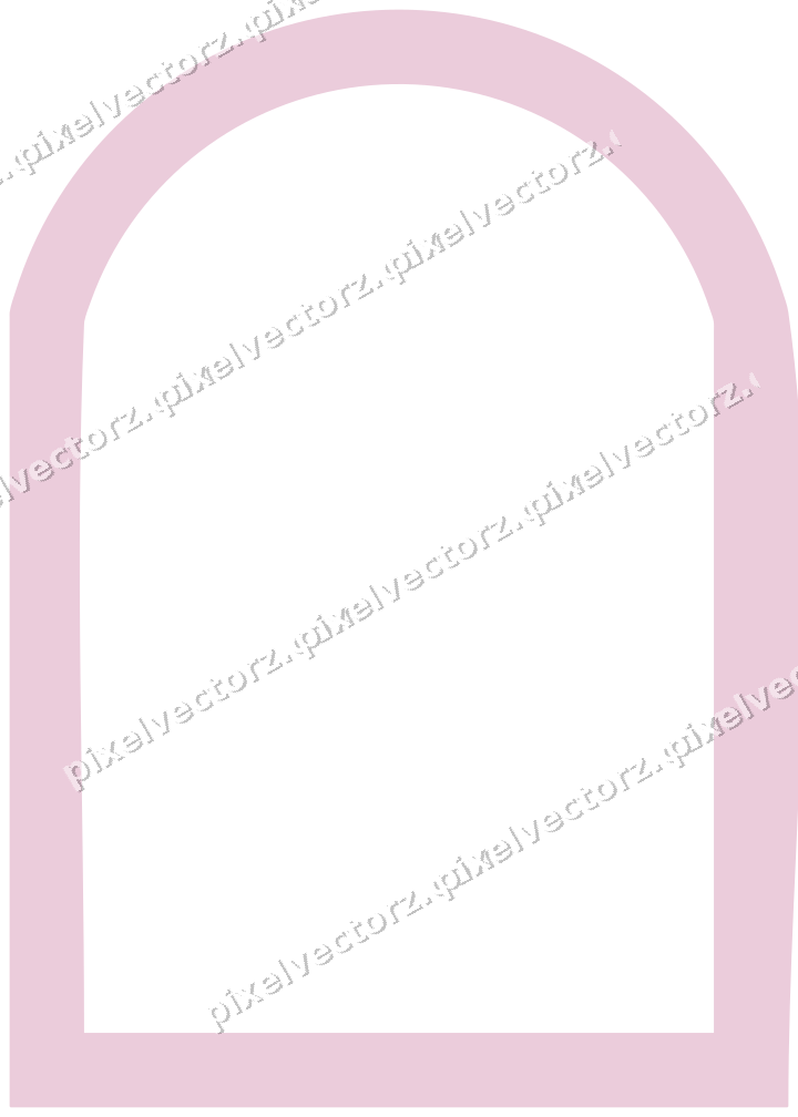 Decorative line art frame in pale pink and pale red with label plaque