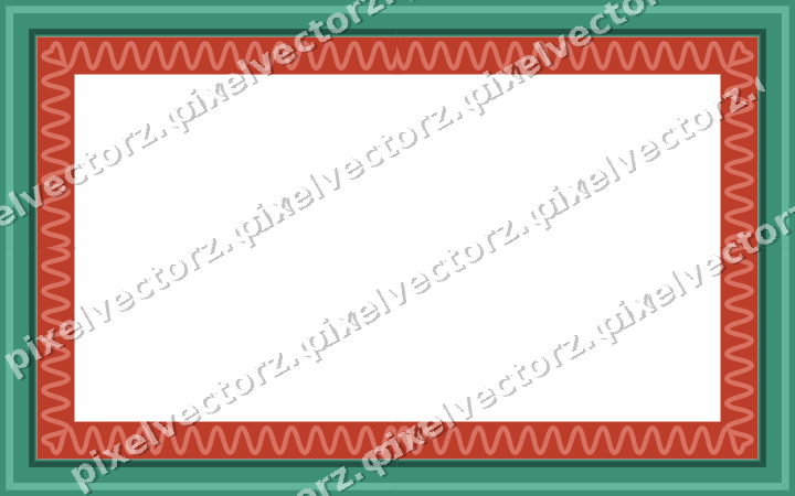 Decorative picture frame border in amber and green with wave band